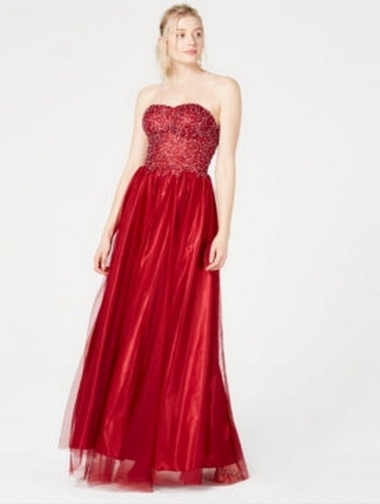 Sequin Hearts Dresses & Skirts - Burgundy Sequin Hearts Juniors' Size Gown
